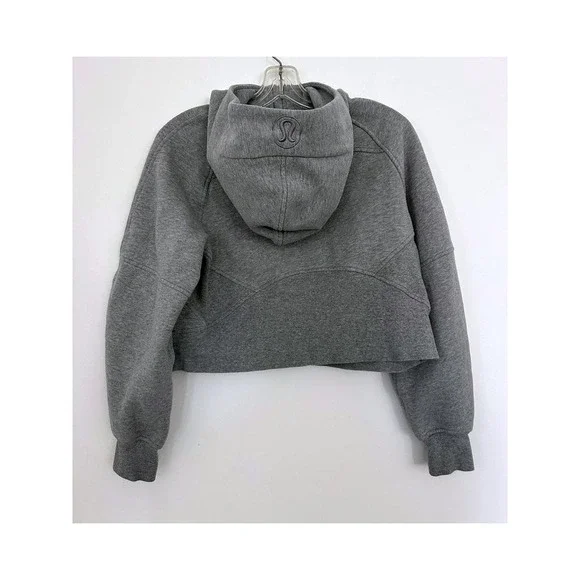 Lululemon Scuba Oversized Hoodie Womens Small Grey 1/2 Zip Pullover Thumbholes - Picture 2 of 6